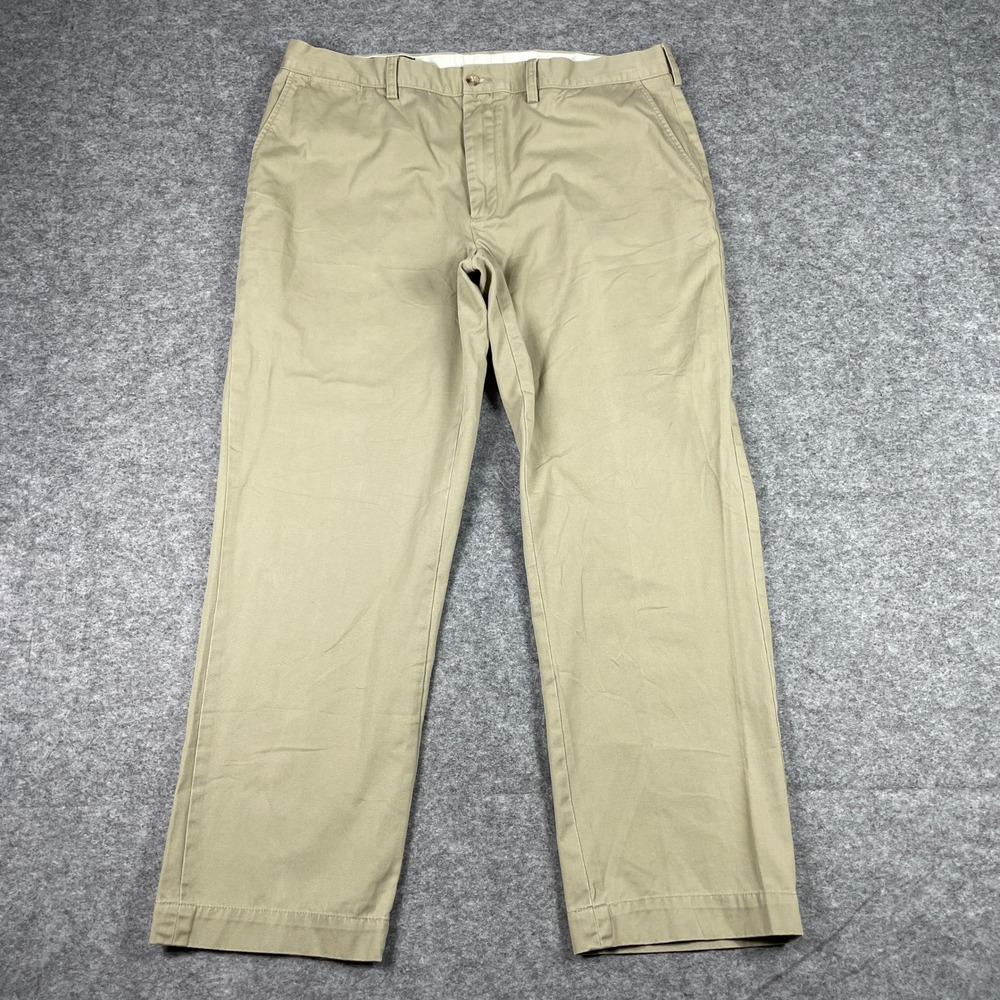 VTG Polo Ralph Lauren Chino Pants Mens 40x32 (Fits 38x30) Tan Preston Pant 90s